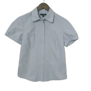 Lands End 10 Baby Blue Short Sleeved Cotton Shirt